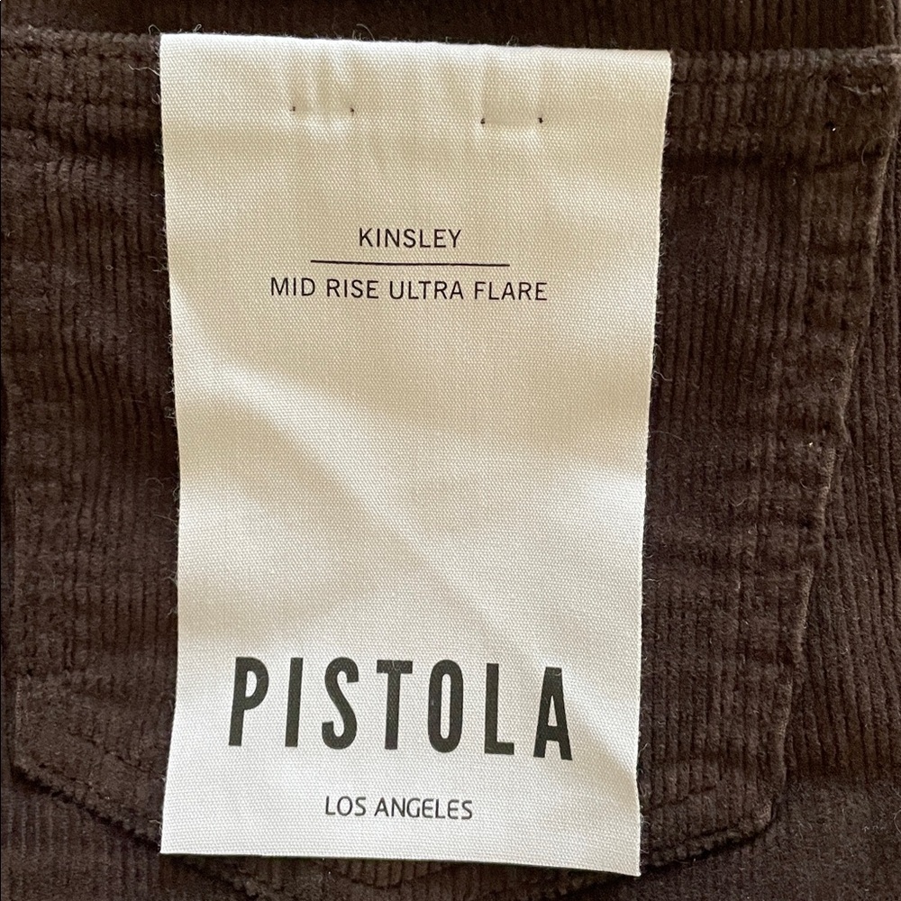 Pistola mocha brown corduroy flared jeans with copper hardware - Picture 11 of 14